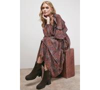Oasis Barbara Suede Chunky High Heeled Chelsea Boots In Chocolate chocolate 5