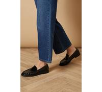 Oasis Women's Baya Faux Patent Leather Penny Detail Loafers in True Black | Size: 5 Oasis True Black 5