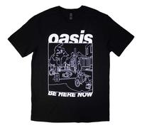 (S, Black) Oasis Be Here Now Line Drawing T Shirt