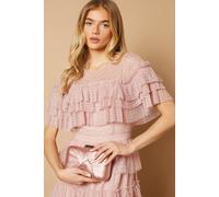 Oasis Beaut Satin Twist Clutch Bags In Blush blush One Size