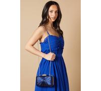 Oasis Women's Beaut Satin Twist Clutch Bags in Navy Oasis Navy One Size