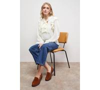 Oasis Women's Beth Suede Grandad Penny Loafers in Dark Tan | Size: 3