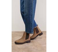 Oasis Betty Real Suede Chunky Chelsea Boots In Taupe taupe