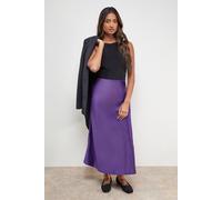 Oasis Bias Cut Satin Midi Skirt In Mulberry mulberry 10