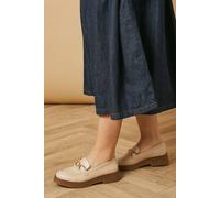 Oasis Bluebell Snaffle Detail Chunky Loafers In Beige beige 8