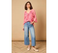 Oasis Boho Ruffle Flute Sleeve Blouse In Rose rose 6