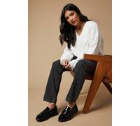 Oasis Brooke Leather Tassel Detail Chunky Loafers In True Black true black 4