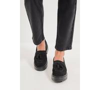 Oasis Women's Brooker Suede Tassel Chunky Loafers in Natural Black | Size: 8 Oasis Natural Black 8