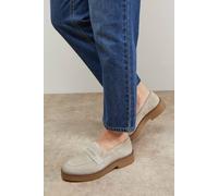 Oasis Butter Suede Chunky Penny Casual Loafers In Beige beige