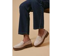 Oasis Women's Buttercup Faux Suede Chunky Penny Loafers in Beige | Size: 3 Oasis Beige 3