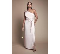 Oasis By Coast One Shoulder Satin Maxi Bridesmaid Dress In Blush blush 10
