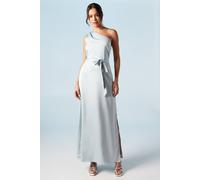 Oasis By Coast One Shoulder Satin Maxi Bridesmaid Dress In Light Blue light blue 8