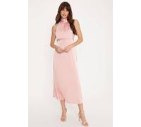 Oasis By Coast Satin Halter Neck Midi Bridesmaid Dress In Blush blush 14