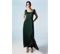 Oasis By Coast Satin Tie Shoulder Midi Bridesmaid Dress In Emerald emerald 6
