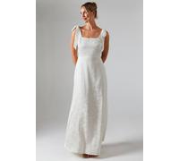 Oasis By Coast Square Neck Chiffon Tie Shoulder Satin Jacquard Bridesmaid Dress In Champagne champagne 14