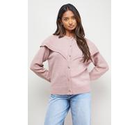 Oasis Cape Detail Button Down Crew Neck Cardigan In Desert Rose desert rose M
