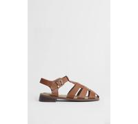 Oasis Cassiopeia Faux Leather Closed Toe Fisherman Flat Shoes In Tan tan