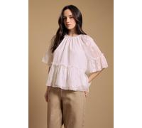 Oasis Women's Chiffon Peplum Blouse in Ivory | Size: 6 Oasis Ivory 6