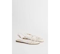 Oasis Clara Faux Leather Strappy Open Toe Flat Sandals In White white