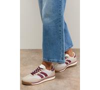 Oasis Clarissa Mixed Material Lace Up Trainers In Burgundy burgundy 6