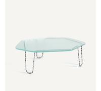 Oasis Coffee Table in Glass and Iron, H33cm Transparent