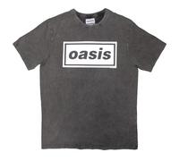 (Grey, Medium) Oasis Stone Wash T-Shirt: Decca Logo