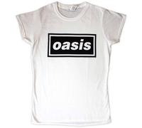 (L, White) Oasis Womens/Ladies Decca Logo T-Shirt