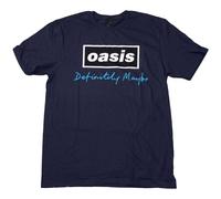 Rock Off officially licensed products Oasis Definitely Maybe Text Logo T Shirt S Navy