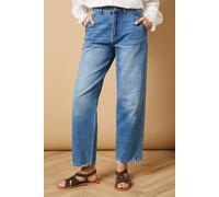 Oasis Denim Front Seam Straight Leg Jean In Mid Blue mid blue 6