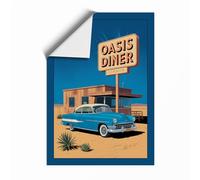 Oasis Diner Retro Unframed Wall Art Print A1 (84.1×59.4cm), Wall Decor for Living Room, Bedroom, Office & Home, Art Gift