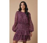 Oasis Ditsy Metallic Chiffon Tiered Mini Dress In Floral floral 16
