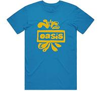 Oasis Drawn Logo Blue Mens T Shirt Band Merch