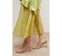 Oasis Dyani Faux Leather Multi Strap High Stiletto Heel Sandals In Gold gold 3