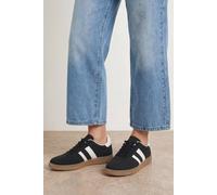 Oasis Erin Faux Suede Lace Up Trainers In Natural Black natural black 8