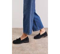 Oasis Estella Faux Suede Boat Shoe Loafers In Natural Black natural black 5