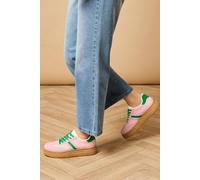 Oasis Eudora Faux Leather Two Tone Platform Trainers In Pink pink 4