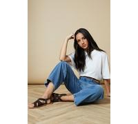 Oasis Fara Suede Cross Strap Flat Sandals In Chocolate chocolate 5