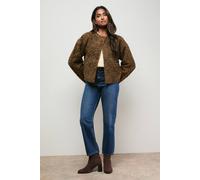 Oasis Women's Faux Fur Brown Short Coat in Chocolate | Size: Medium Oasis Chocolate M