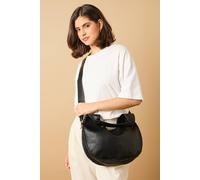 Oasis Faux Leather Whipstitch Detail Slouch Shoulder Bag In Black black One Size