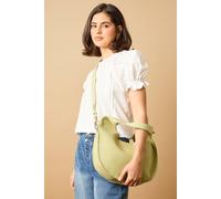 Oasis Faux Leather Whipstitch Detail Slouch Shoulder Bag In Green green One Size