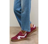 Oasis Faux Suede Lace Up Platform Trainners In Burgundy burgundy 6