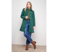 Oasis Women's Faux Wool Button Through Dolly Coat in Green | Size: 14