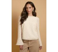 Oasis Women's Flared Sleeve Tie Back Blouse in Ivory | Size: 18