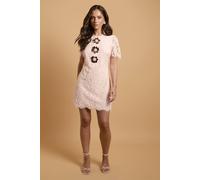 Oasis Women's Floral Detail Lace Mini Dress in Pink | Size: 10 Oasis Pink 10