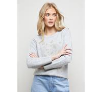 OASIS Floral Embellished Ribbed Shoulder Crew Neck Jumper L