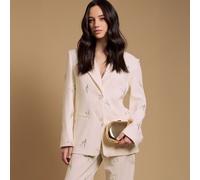 Oasis Floral Embroidered Tailored Blazer IVORY SIZE 10