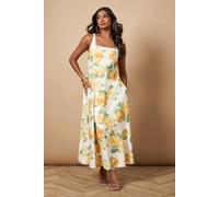 Oasis Floral Square Neck Maxi Dress In Ivory ivory