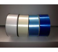 Oasis Florist Poly Ribbon Pack (4 ROLLS) - Royal Blue, Ice Blue, White and Cream - 4 Rolls of 5cm x 91m (2” x 100yds)