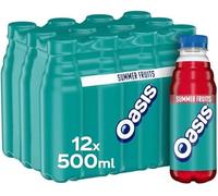 Oasis Fruit Juice Drink 500ml Bottles - Ideal for Home, Work, or School (24 x 500ml, Summer Fruits)