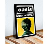 OASIS GALLAGHER WHATS THE STORY POSTER CANVAS WALL POP ART PRINT DEEP FRAMED (8in x 12in / 20cm x 30cm)